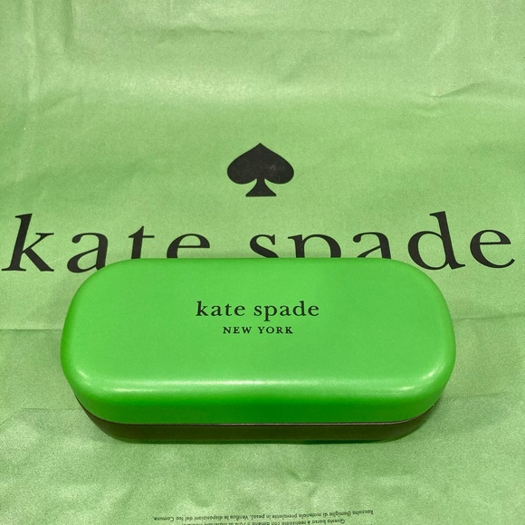 🎁💚 Kate Spade ♠️ Green / Black Eyeglass Case New - Picture 4 of 11